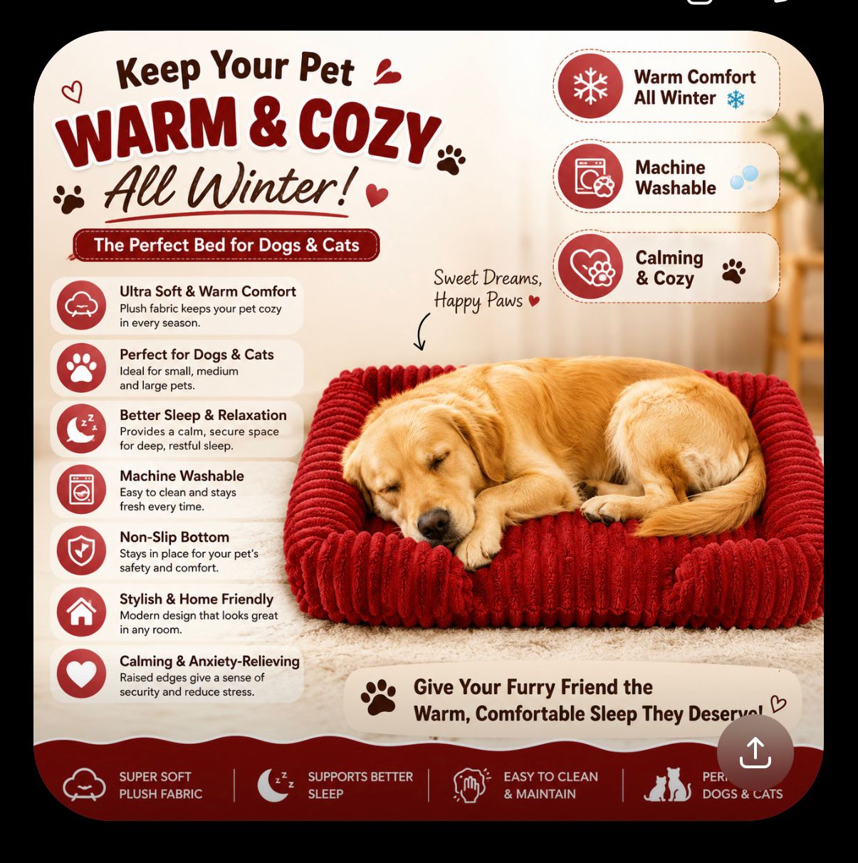 Warm Haven Pet Bed